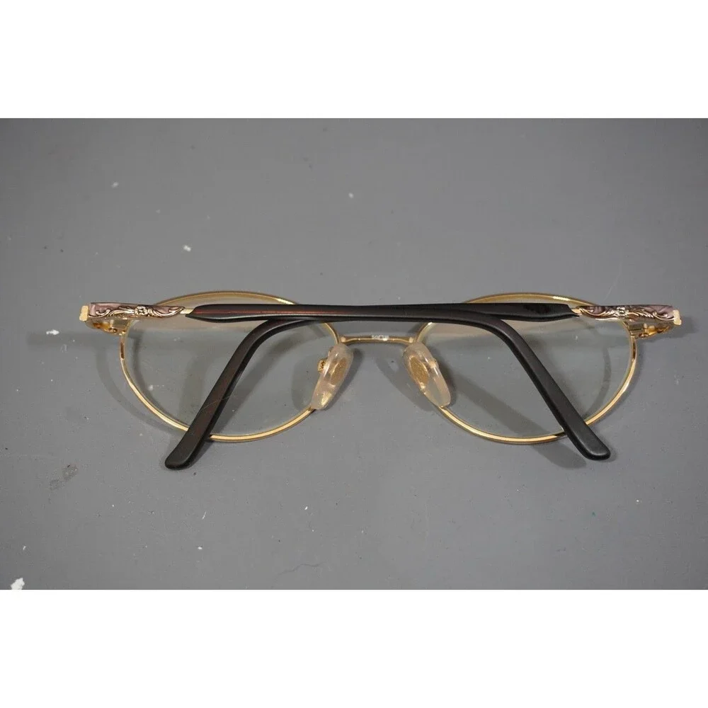 Laura Ashley Georgia SABLE Gold Purple 50-18 135 Vintage Oval Eyeglasses FRAMES